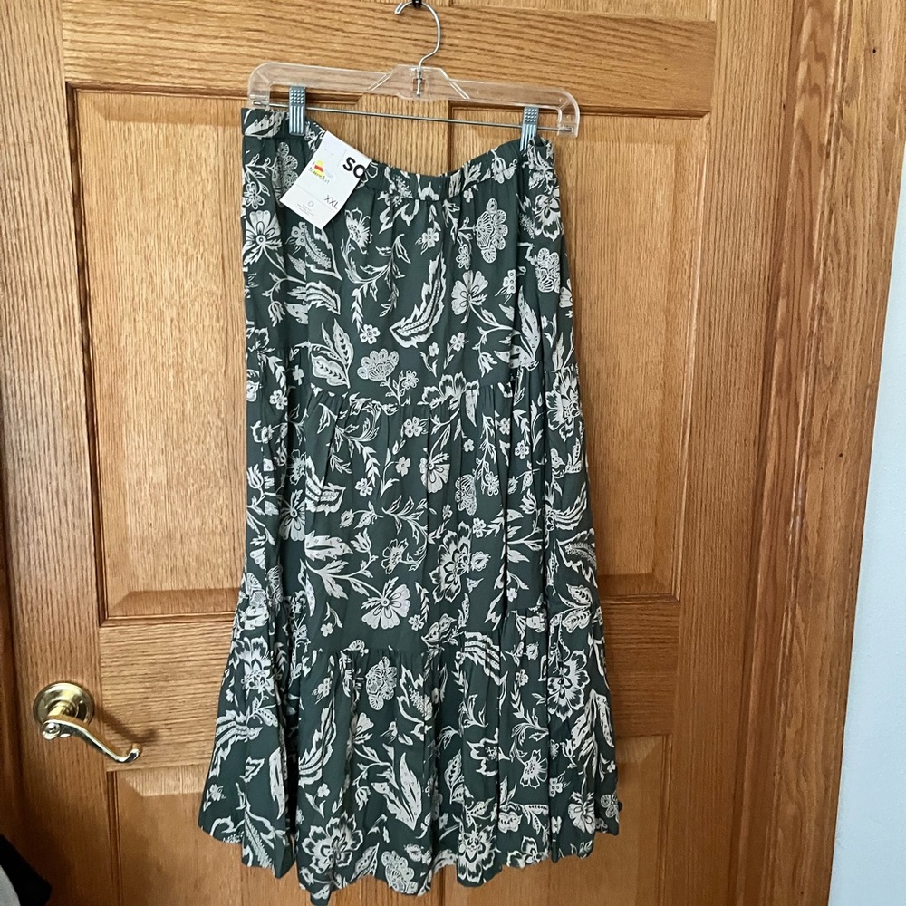 SO goods for life, midi green skirt - Picture 4 of 5